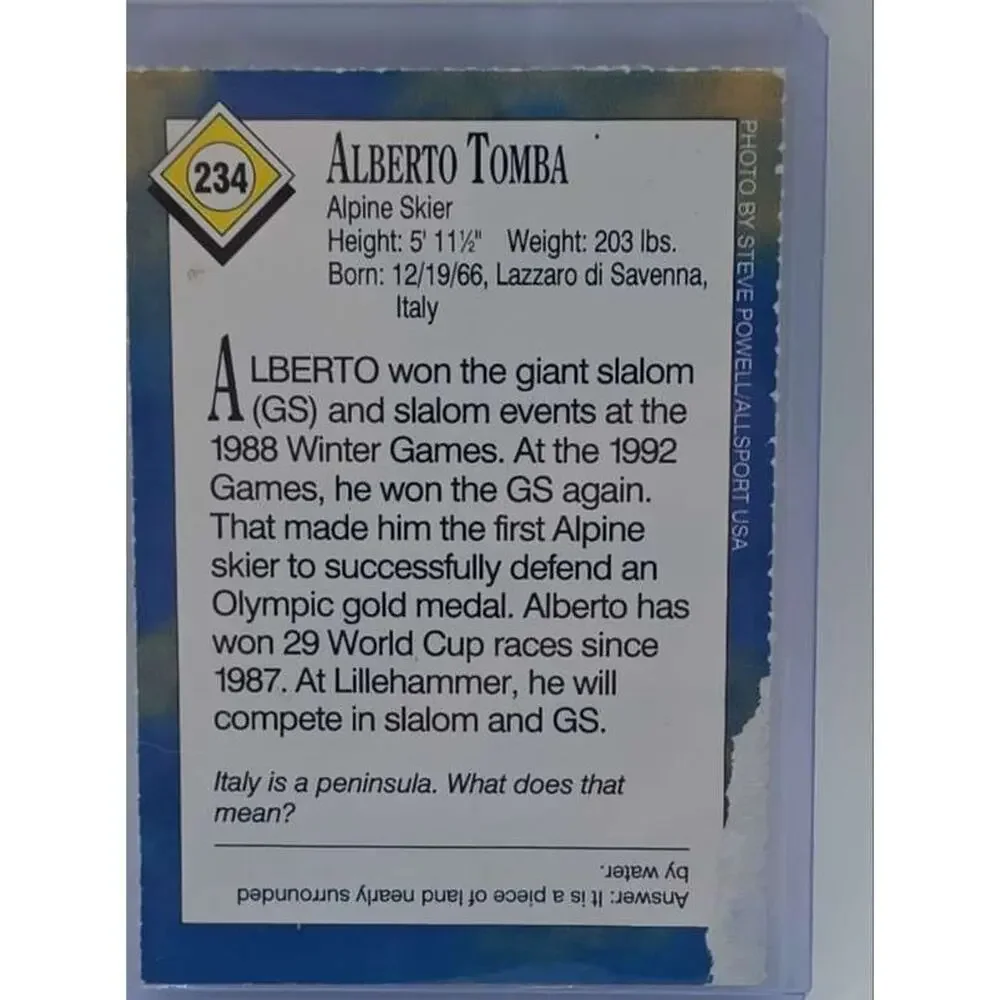 1994 Sports Illustrated for Kids #234 Alberto Tomba Card